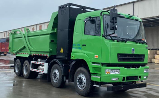Geely ทางการค้า แบตเตอรี่ CATL แบตเตอรี่ 282 องศา แลกเปลี่ยน 8X4 รถบรรทุกดัมป์ไฟฟ้าบริสุทธิ์สําหรับการขนส่งขยะเมือง